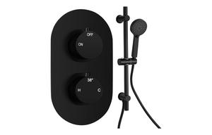 Aura Round Shower Valve & Kit Pack 2 - Matt Black